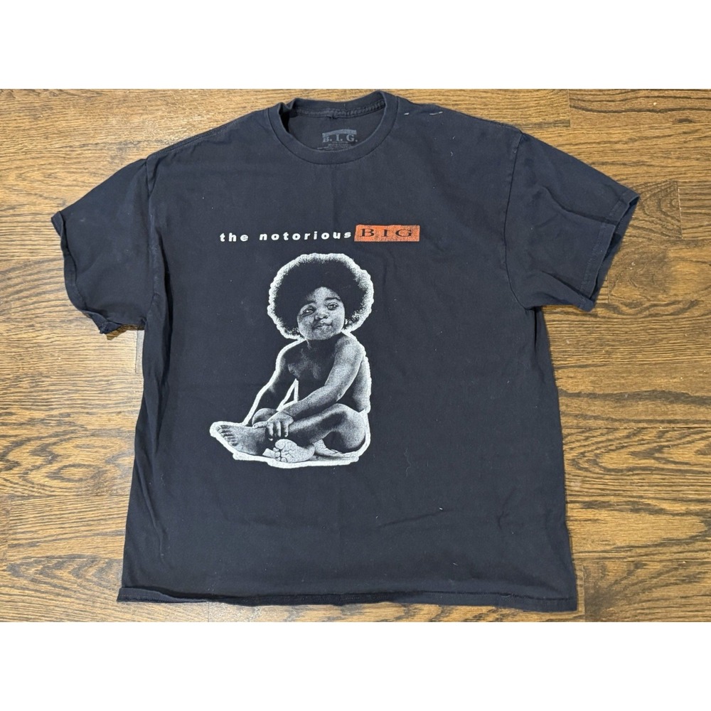 Notorious BIG POPPA Mens Size XL T SHIRT Black Biggie Smalls Hip Hop 90s